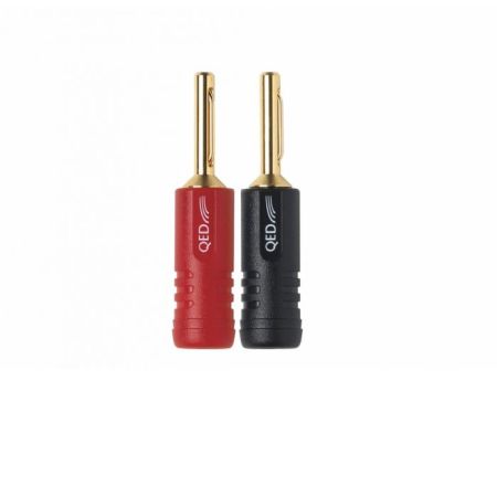 QED Screwloc ABS banana 4mm plug BLACK/RED